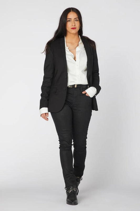 Image of Jeans. Product name - Long Rise Slim Blk Jean in Black colour by brand - Jack London