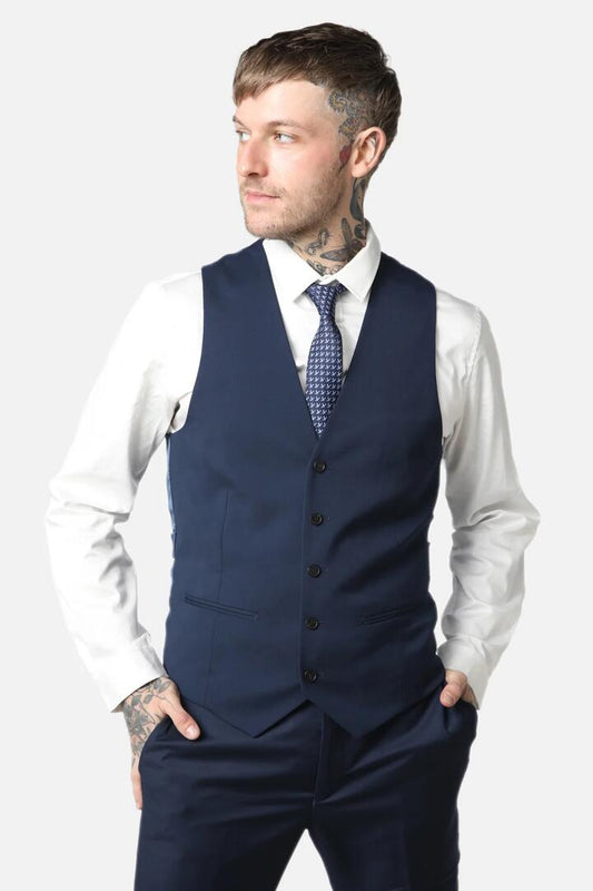Image of Coats & Jackets. Product name - C Navy Waistcoat in Navy colour by brand - Jack London