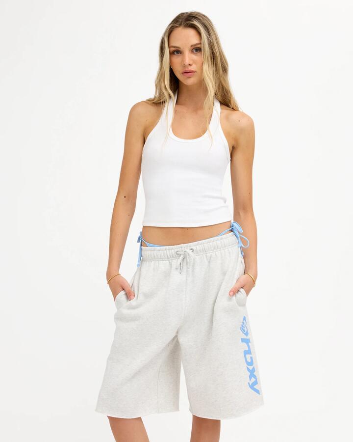 Image of Accessories. Product name - Roxy Womens Heart Of Surfing Trackshorts Snow Marle in Snow Marle colour by brand - Roxy