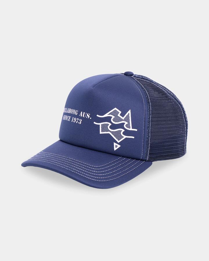 Image of Hats. Product name - Billabong Mens Backtrack Trucker Cap Dusty Navy in Dusty Navy colour by brand - Billabong