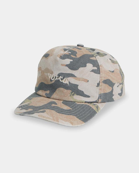 Image of Hats. Product name - Volcom Mens Subject Twill Dad Cap Camouflage in Camouflage colour by brand - Volcom