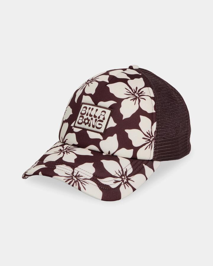 Image of Hats. Product name - Billabong Womens Playa Sol Trucker Cap Teak in Teak colour by brand - Billabong
