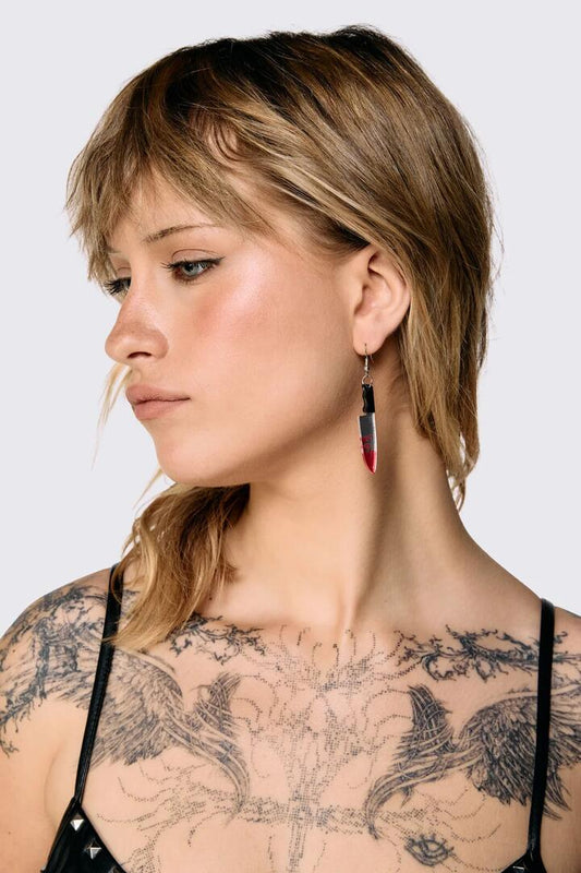Image of Earrings. Product name - Halloween Knife Earrings in Multi colour by brand - Dangerfield
