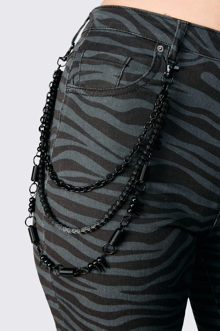 Image of Necklaces. Product name - Black Triple Jean Chain in Black colour by brand - Dangerfield