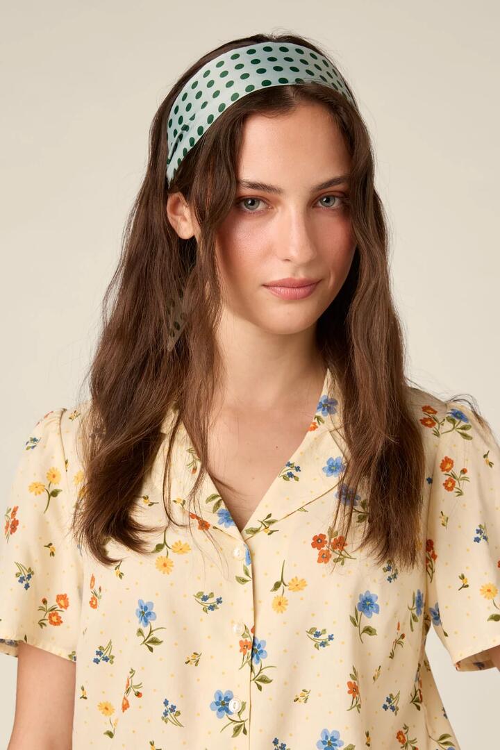 Image of Scarves & Shawls. Product name - Spot Narrow Headscarf in Green colour by brand - Princess Highway