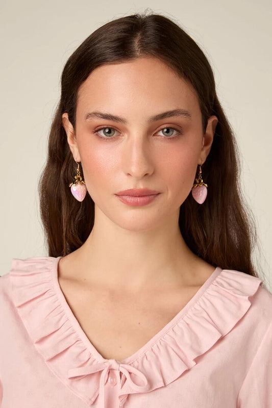 Image of Earrings. Product name - Pink Strawberry Earrings in Pink colour by brand - Princess Highway