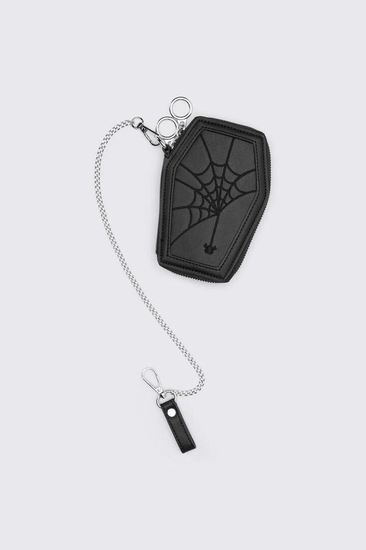 Image of Wallets & Money Clips. Product name - Cobweb Coffin Wallet in Black colour by brand - Dangerfield