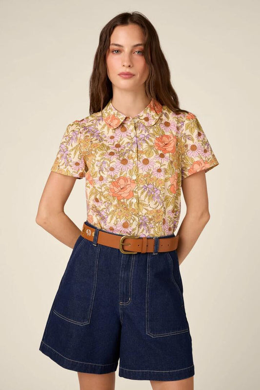 Image of Belts. Product name - Adelaide Floral Embroidered Belt in Tan colour by brand - Princess Highway
