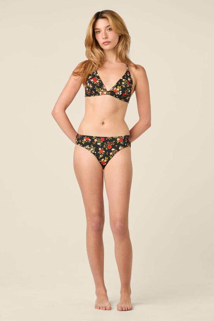 Image of Swimwear. Product name - Posy Floral Bikini Bottom in Black colour by brand - Princess Highway