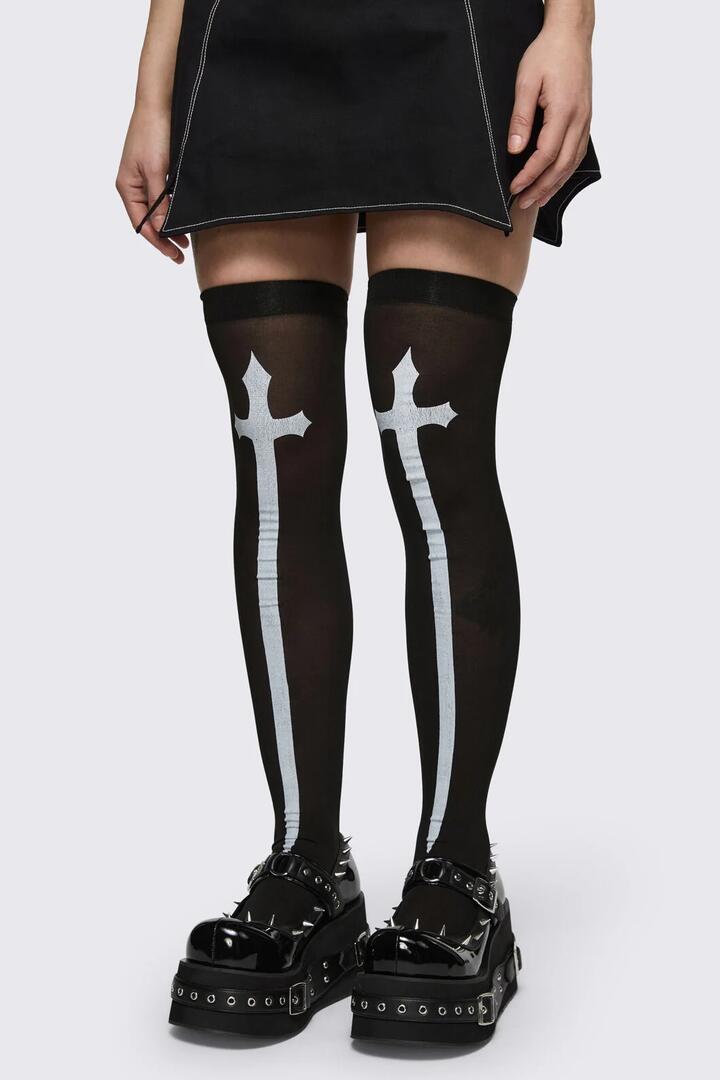 Image of Socks. Product name - Black Gothic High Socks in Black colour by brand - Black Friday