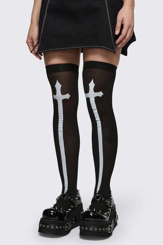 Image of Socks. Product name - Black Gothic High Socks in Black colour by brand - Black Friday