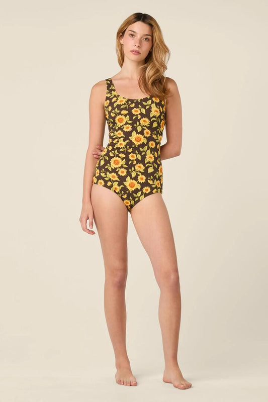 Image of Swimwear. Product name - Sunflower Classic One Piece in Chocolate colour by brand - Princess Highway