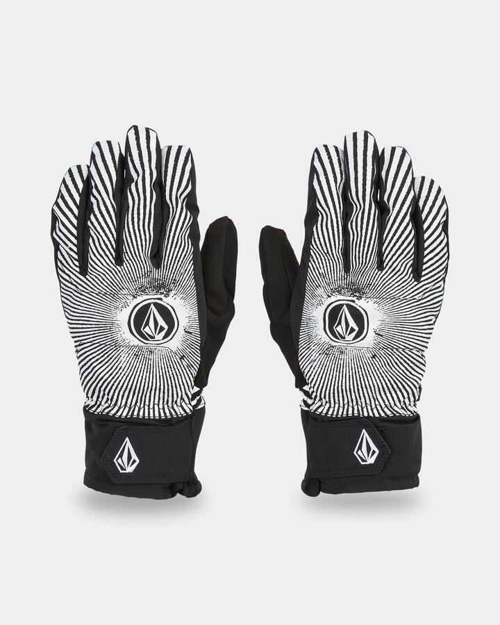 Image of Gloves & Mittens. Product name - Volcom Mens V.Co Nyle Gloves Black/White in Black/White colour by brand - Volcom