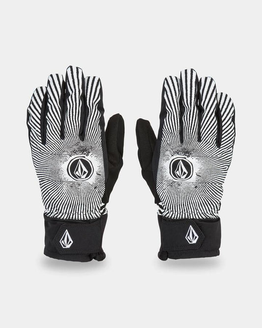 Image of Gloves & Mittens. Product name - Volcom Mens V.Co Nyle Gloves Black/White in Black/White colour by brand - Volcom