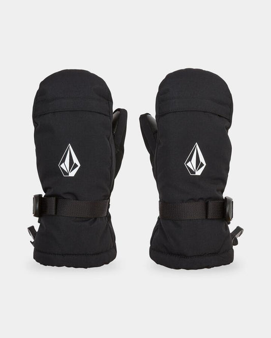 Image of Gloves & Mittens. Product name - Volcom Boys 8-16 Day Saver Mittens Black in Black colour by brand - Volcom