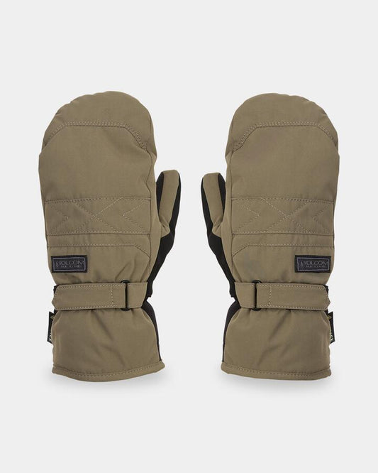 Image of Gloves & Mittens. Product name - Volcom Womens Peep Gore-Tex Mittens Teak in Teak colour by brand - Volcom