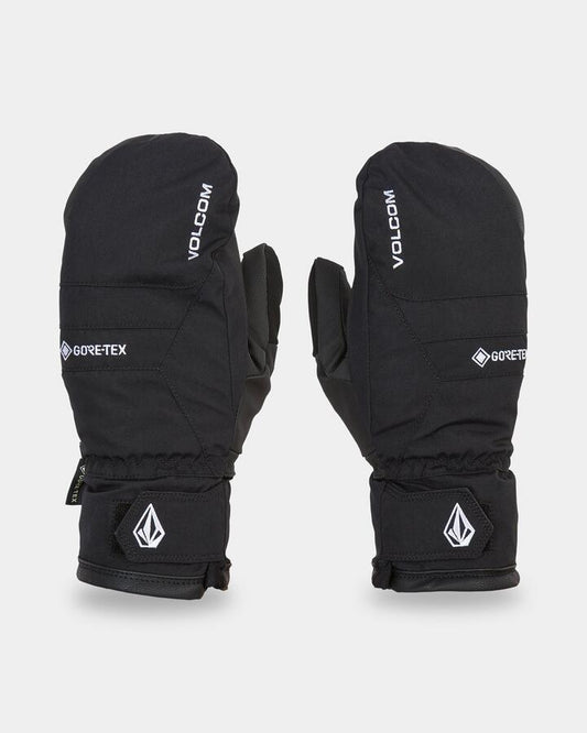 Image of Gloves & Mittens. Product name - Volcom Mens Stay Dry Gore-Tex Mittens Black in Black colour by brand - Volcom