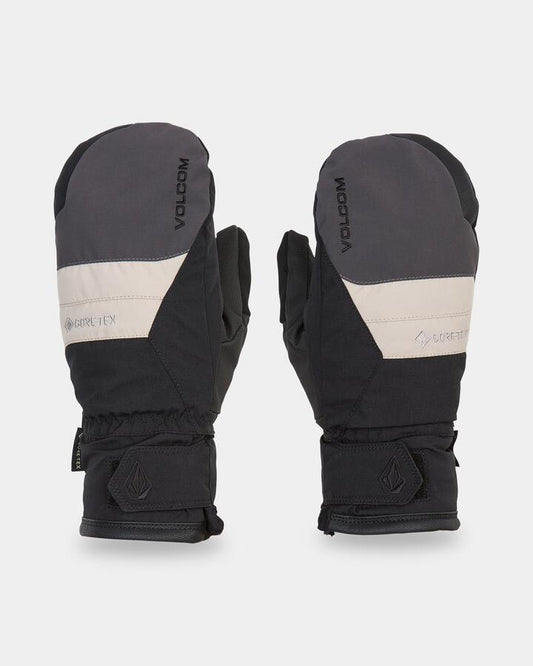 Image of Gloves & Mittens. Product name - Volcom Mens Stay Dry Gore-Tex Mittens Dark Grey in Dark Grey colour by brand - Volcom