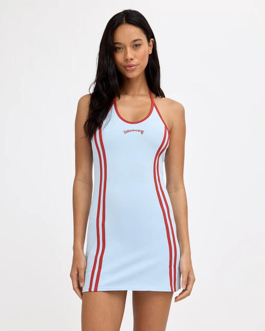Image of Dresses. Product name - Billabong Womens Echo Surf Mini Dress Cool Blue in Cool Blue colour by brand - Billabong