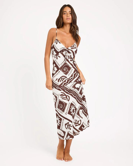Image of Dresses. Product name - Roxy Womens Cowrie Maxi Slip Dress Coconut Milk in Coconut Milk colour by brand - Roxy