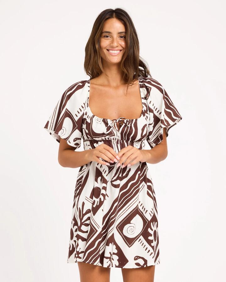 Image of Dresses. Product name - Roxy Womens Cowrie Mini Dress Coconut Milk in Coconut Milk colour by brand - Roxy