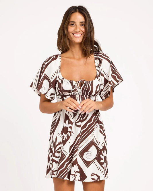 Image of Dresses. Product name - Roxy Womens Cowrie Mini Dress Coconut Milk in Coconut Milk colour by brand - Roxy