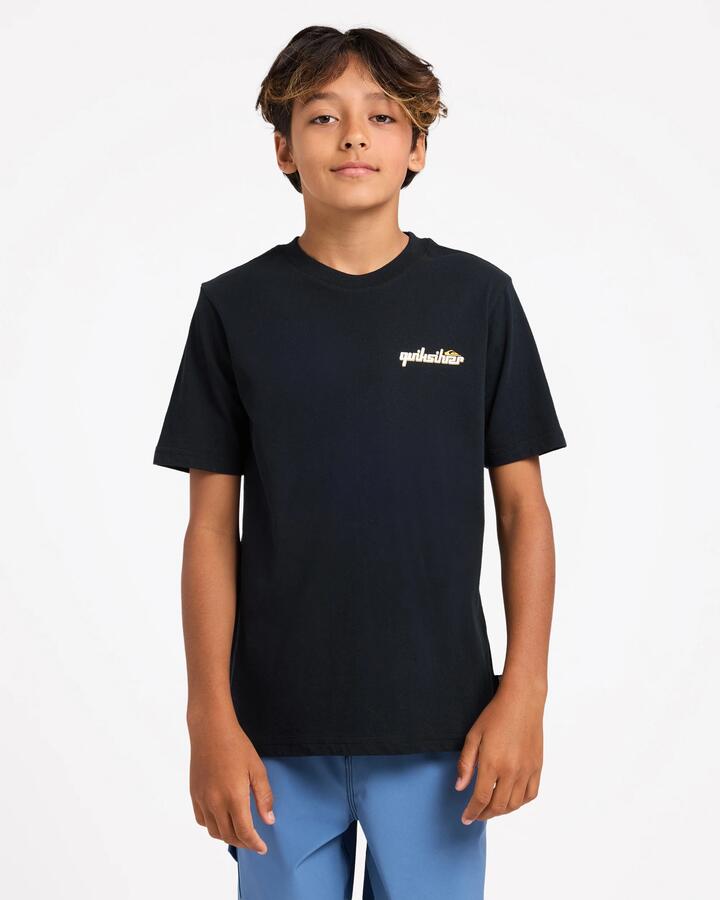 Image of T-Shirts. Product name - Quiksilver Boys 8-16 Alpha T-Shirt Black in Black colour by brand - Quiksilver