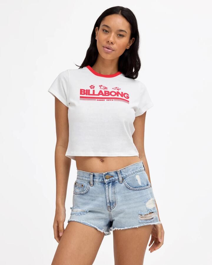 Image of T-Shirts. Product name - Billabong Womens On The Road T-Shirt Salt Crystal in Salt Crystal colour by brand - Billabong