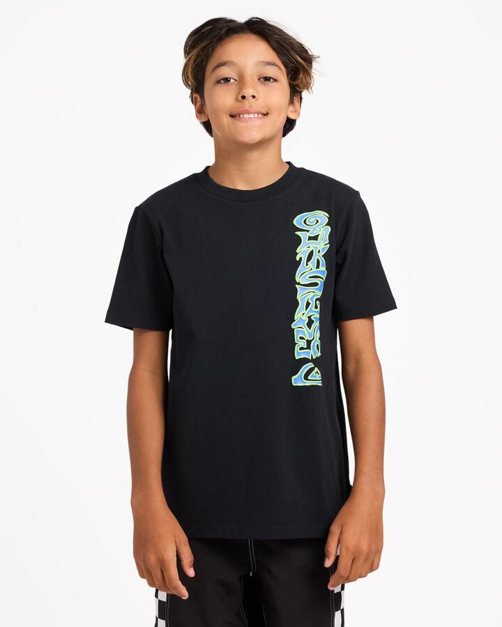 Image of T-Shirts. Product name - Quiksilver Boys 8-16 Melted T-Shirt Black in Black colour by brand - Quiksilver