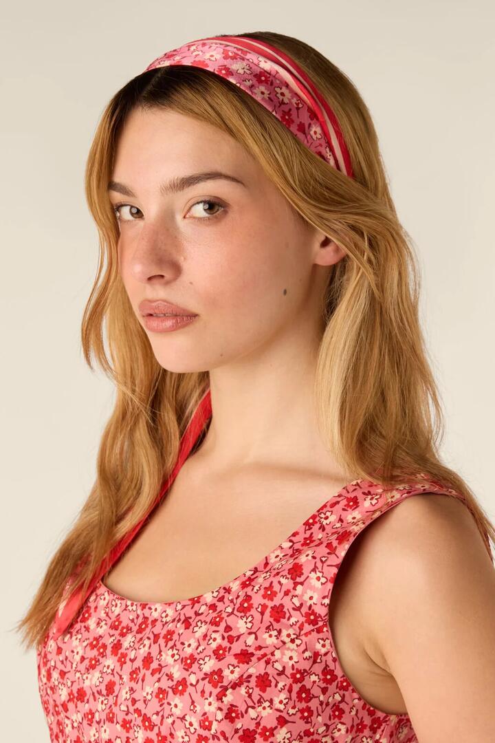 Image of Scarves & Shawls. Product name - Ditsy Floral Narrow Headscarf in Pink colour by brand - Princess Highway