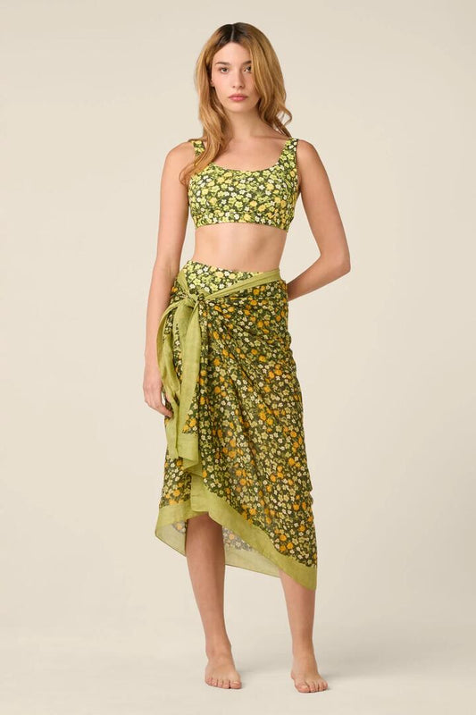 Image of Swimwear. Product name - Meadow Sarong in Green colour by brand - Princess Highway