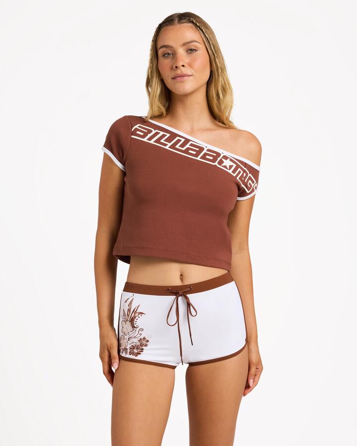 Image of T-Shirts. Product name - Billabong Womens Starlite T-Shirt Dark Choc in Dark Choc colour by brand - Billabong