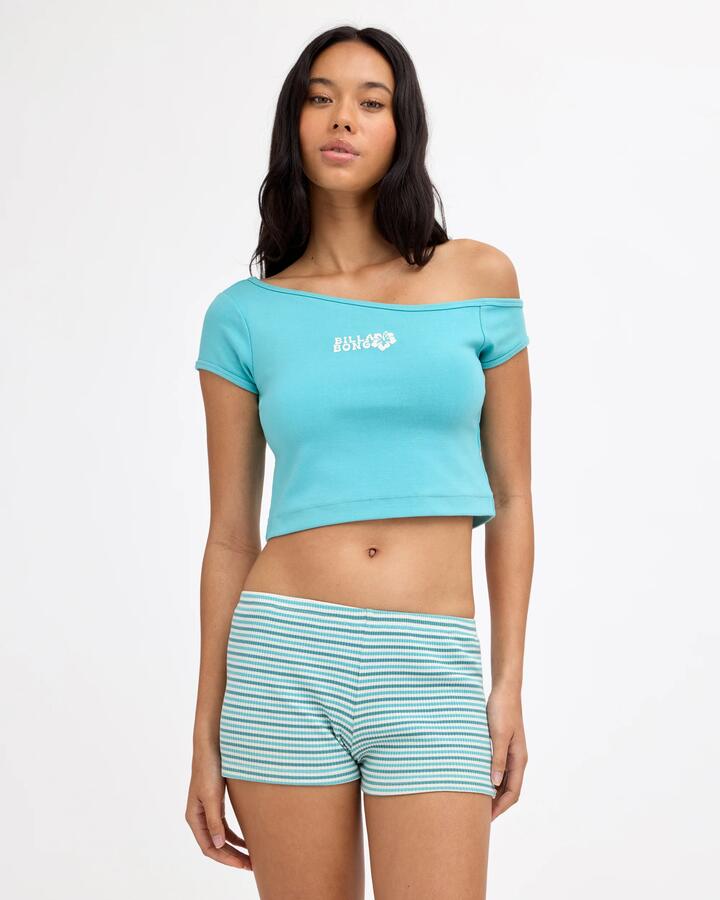 Image of T-Shirts. Product name - Billabong Womens Always Lucky T-Shirt Tropical Teal in Tropical Teal colour by brand - Billabong