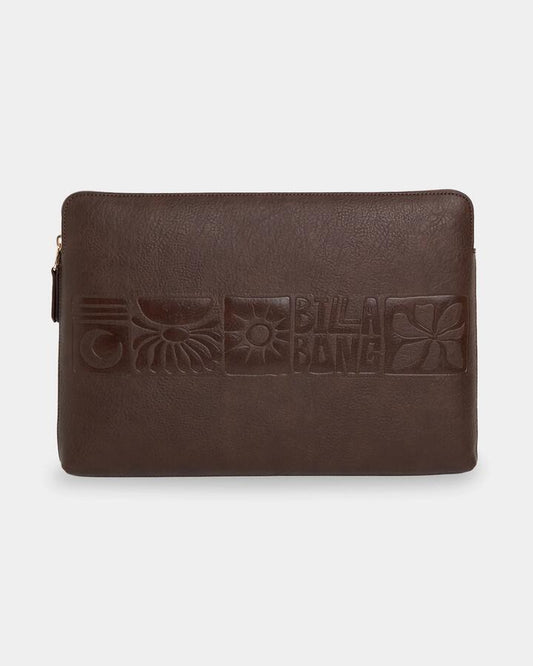 Image of Accessories. Product name - Billabong Womens Waves And Flowers Laptop Slip Chocolate Brown in Chocolate Brown colour by brand - Billabong