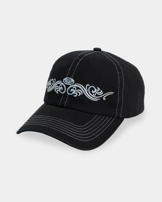 Image of Hats. Product name - Roxy Womens No Doubt Dad Cap Black in Black colour by brand - Roxy