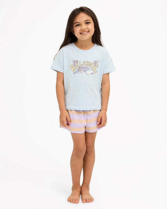 Image of T-Shirts. Product name - Billabong Girls 2-7 Brentos Surfs Up T-Shirt Ice Water in Ice Water colour by brand - Billabong
