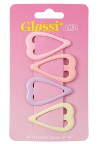 Image of Toys. Product name - Heart Hair Clips 4pcs in colour by brand - Toymate