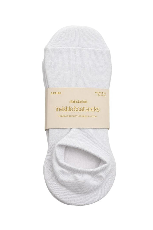 Image of Hair Accessories. Product name - Grey + White 3 Pack Invisible Boat Socks in Grey colour by brand - Stories be Told
