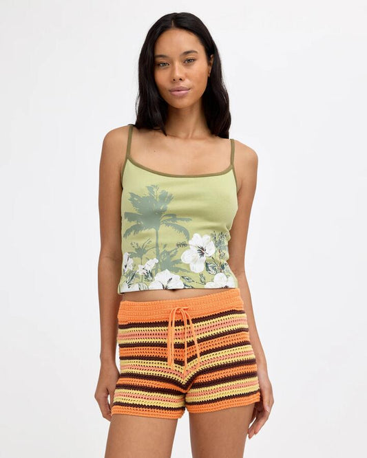 Image of Blouses. Product name - Billabong Womens Palm Shadows Camisole Top Willow in Willow colour by brand - Billabong