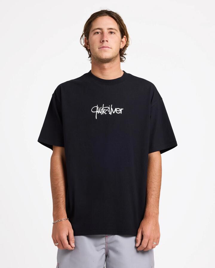 Image of T-Shirts. Product name - Quiksilver Mens Hyper T-Shirt Black in Black colour by brand - Quiksilver