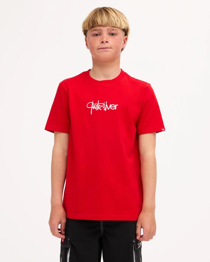 Image of T-Shirts. Product name - Quiksilver Boys 8-16 Hyper T-Shirt Salsa in Salsa colour by brand - Quiksilver