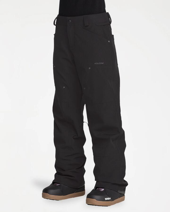 Image of a model wearing Pants. Product name - Volcom Womens Pollock Pants Black in Black colour by brand - Volcom