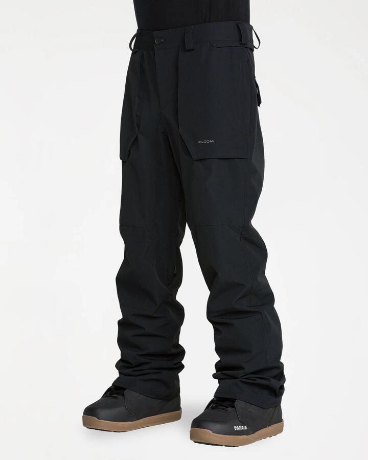 Image of a model wearing Pants. Product name - Volcom Mens Roan Pants Black in Black colour by brand - Volcom