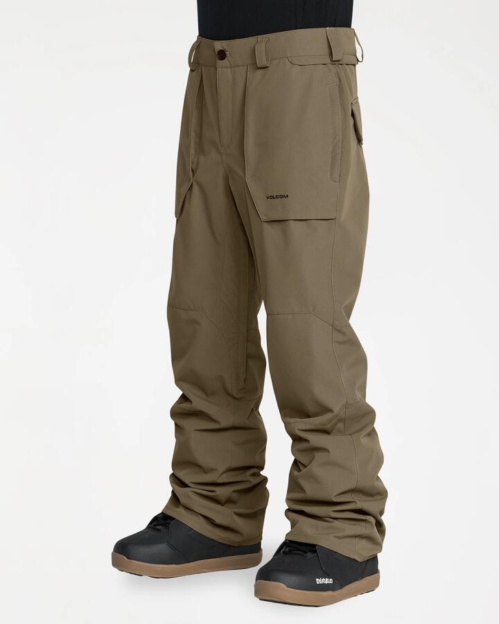 Image of a model wearing Pants. Product name - Volcom Mens Roan Pants Teak in Teak colour by brand - Volcom