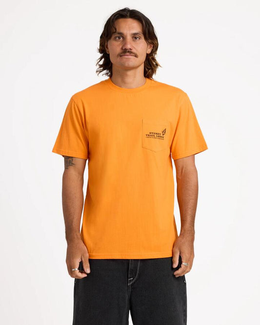 Image of T-Shirts. Product name - Volcom Mens Stoney Lodge T-Shirt Orange in Orange colour by brand - Volcom