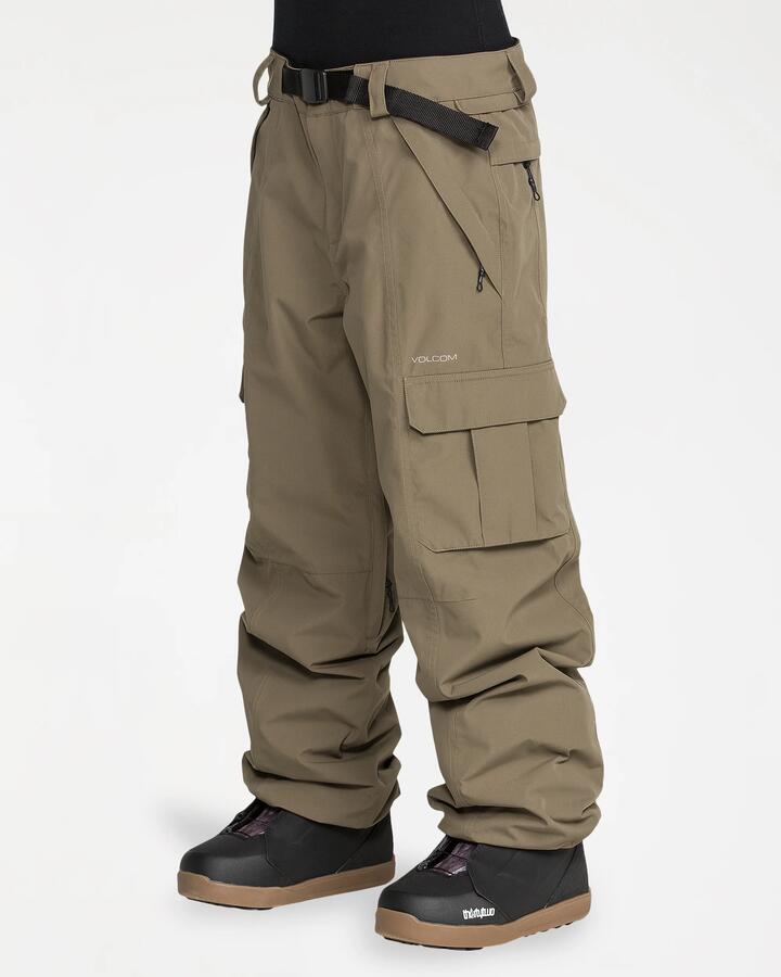 Image of a model wearing Pants. Product name - Volcom Womens Liftlne 2Ok Pants Teak in Teak colour by brand - Volcom