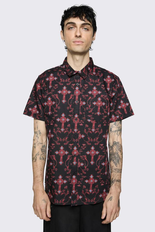 Image of Shirts. Product name - Subreligion Shirt in Black Red colour by brand - Dangerfield