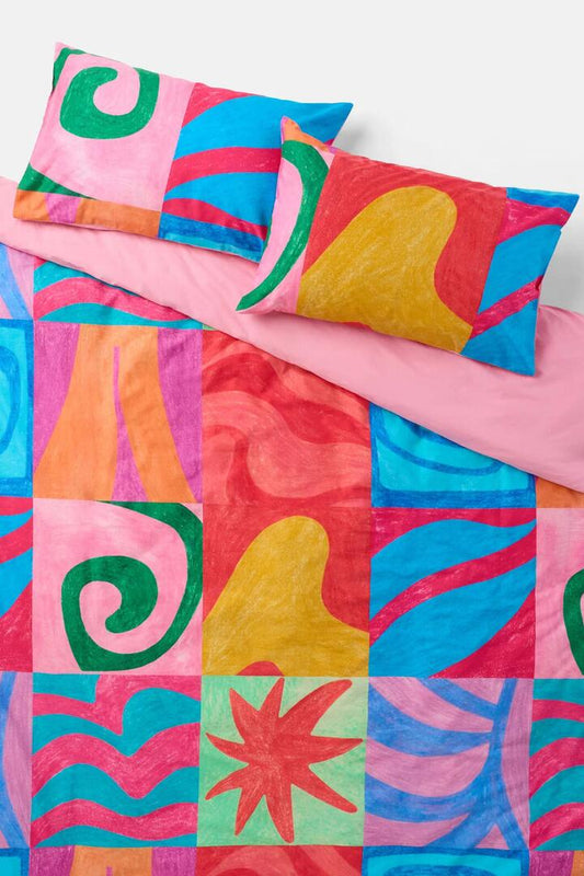 Image of Decor. Product name - Meta Shapes Bed Linen QB in Print colour by brand - Gorman