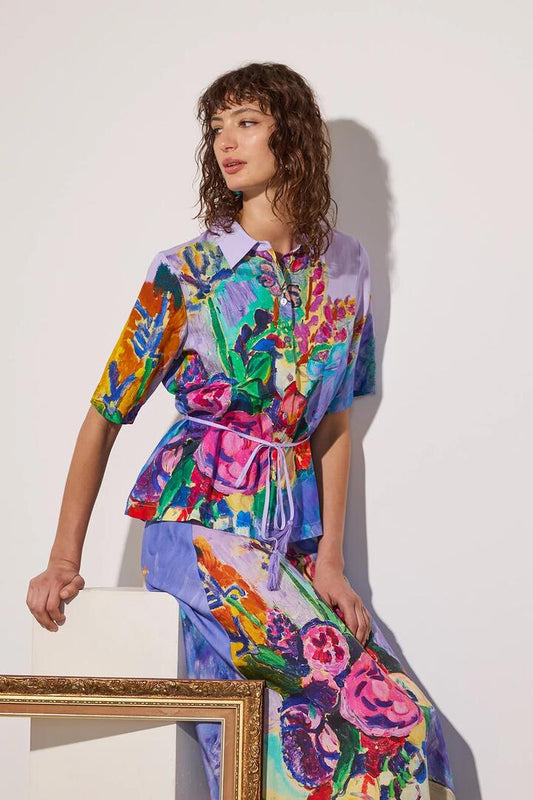Image of Shirts. Product name - Peonies Print Shirt in Print colour by brand - Gorman