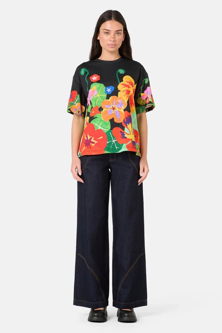 Image of T-Shirts. Product name - Climbing Colour Placement Oversized Tee in Print colour by brand - Gorman